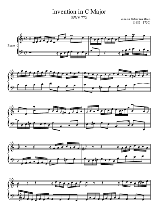 Bach  score for Piano