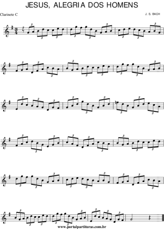 Bach Jesus, Alegria dos Homens score for Clarinet (C)