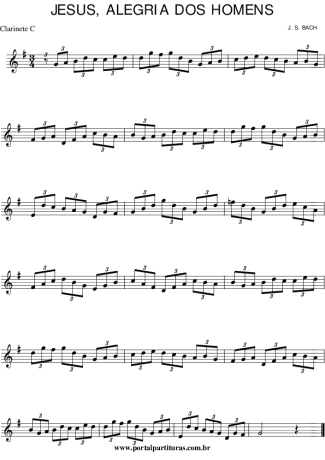 Bach  score for Clarinet (C)