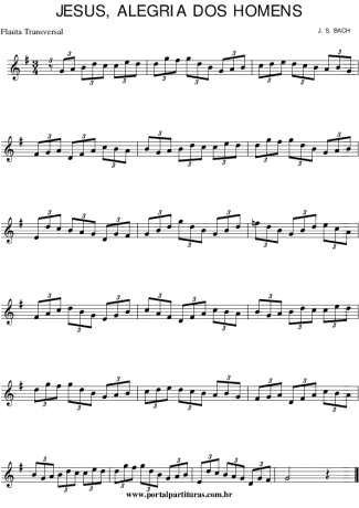 Bach  score for Flute
