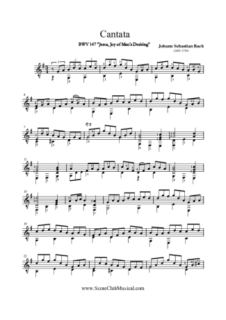 Bach  score for Acoustic Guitar