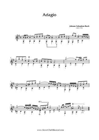 Bach Largo BWV 1056 score for Acoustic Guitar