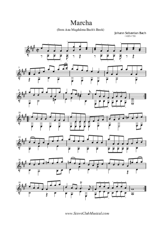 Bach  score for Acoustic Guitar