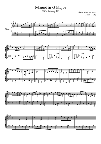 Bach  score for Piano