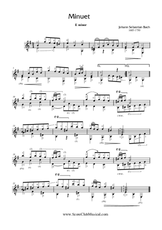 Bach  score for Acoustic Guitar