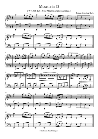 Bach  score for Piano