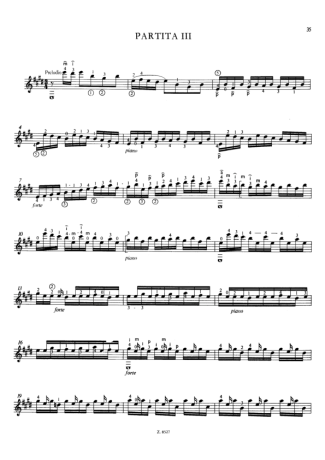 Bach Partita III score for Acoustic Guitar