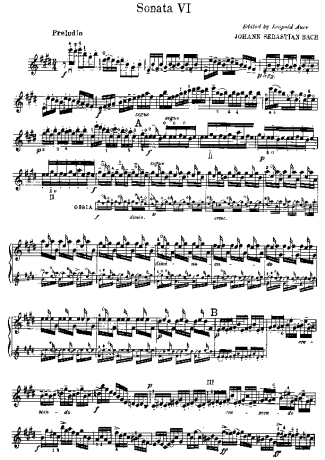 Bach  score for Violin