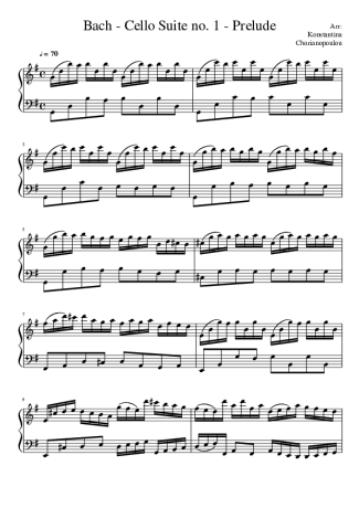 Bach  score for Piano