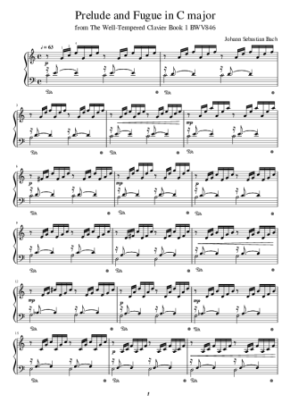 Bach  score for Piano