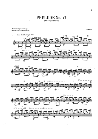 Bach  score for Acoustic Guitar