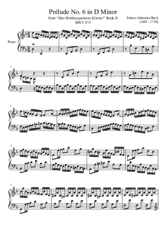 Bach  score for Piano