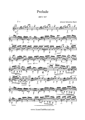 Bach  score for Acoustic Guitar