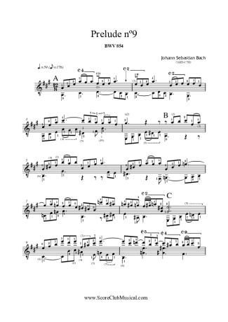 Bach  score for Acoustic Guitar