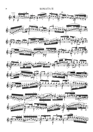 Bach Sonata II score for Acoustic Guitar