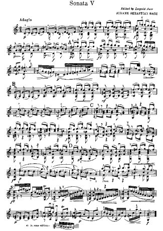 Bach  score for Violin