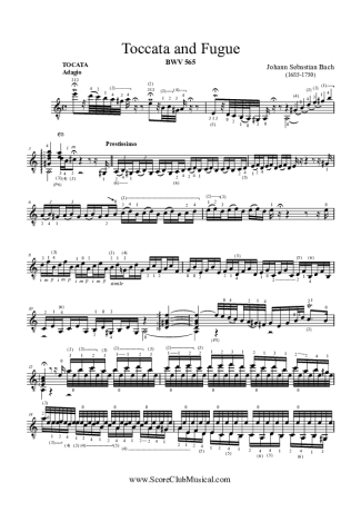 Bach Tocata e Fuga BWV 565 score for Acoustic Guitar