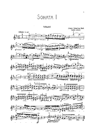 Bach  score for Violin