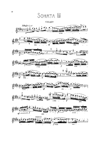 Bach Violin Sonata BWV1016 score for Violin