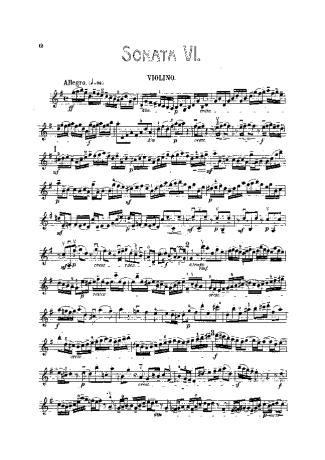Bach Violin Sonata BWV1019 score for Violin