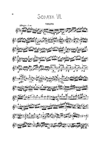 Bach  score for Violin