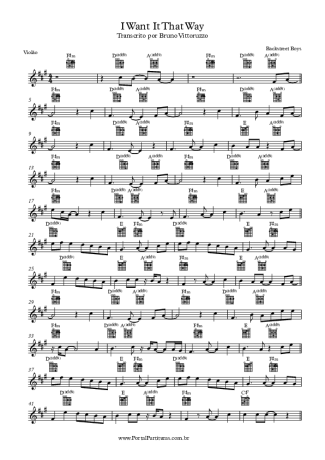 I want it that way – Backstreet Boys Sheet music for Piano, Violin