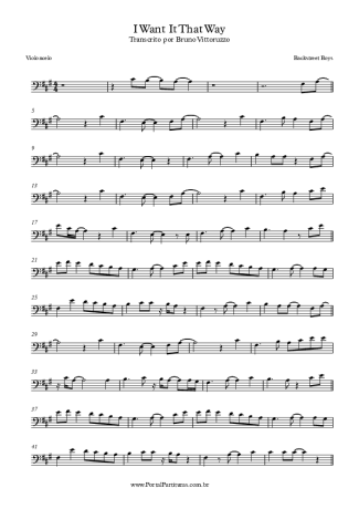 Backstreet Boys I Want It That Way score for Cello