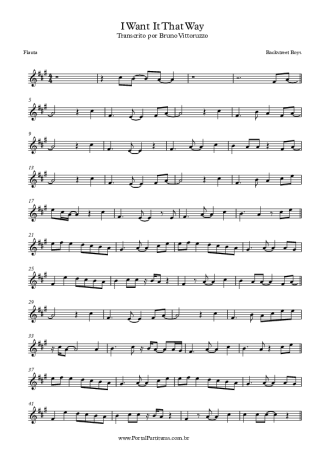 Backstreet Boys I Want It That Way score for Flute