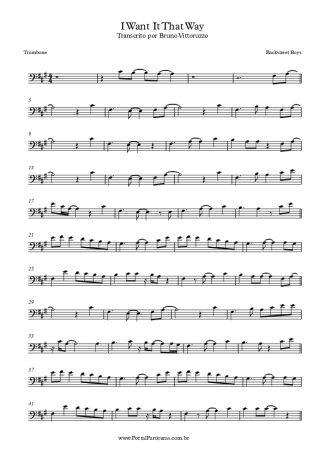 Backstreet Boys  score for Trombone