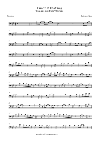 Backstreet Boys I Want It That Way score for Trombone