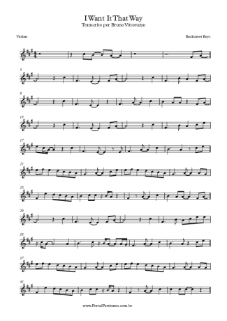 Backstreet Boys I Want It That Way score for Violin