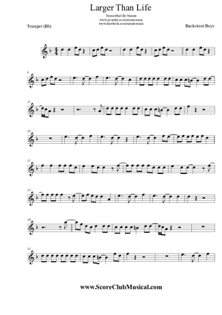Backstreet Boys  score for Trumpet