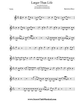 Backstreet Boys  score for Violin