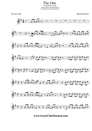 Backstreet Boys  score for Alto Saxophone