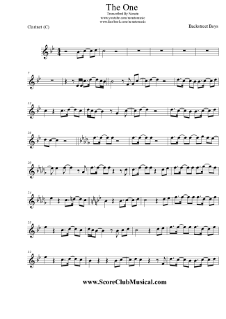 Backstreet Boys  score for Clarinet (C)