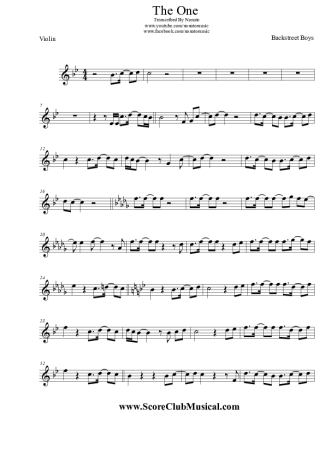 Backstreet Boys The One score for Violin
