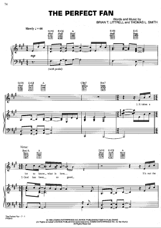 Backstreet Boys The Perfect Fan score for Piano