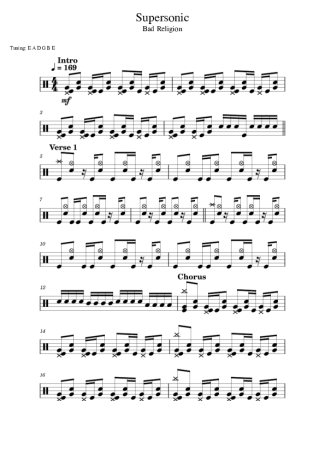 Bad Religion  score for Drums