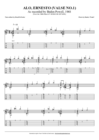 Baden Powell Alô Ernesto score for Acoustic Guitar