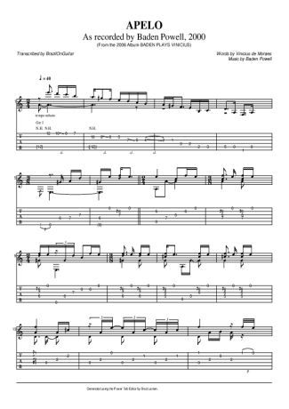 Baden Powell Apelo score for Acoustic Guitar