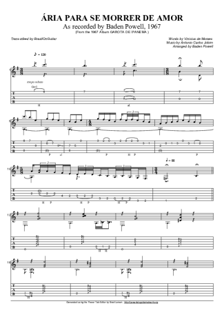Baden Powell Ária Para Se Morrer De Amor score for Acoustic Guitar