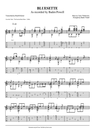Baden Powell Bluesette score for Acoustic Guitar