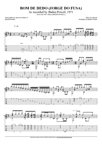 Baden Powell Bom De Dedo (Jorge Do Fusa) score for Acoustic Guitar