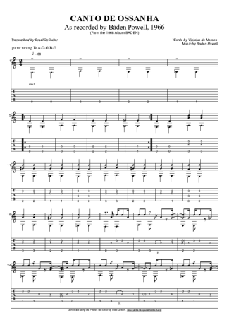 Baden Powell Canto De Ossanha score for Acoustic Guitar