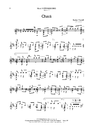 Baden Powell Chará score for Acoustic Guitar