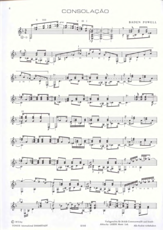 Baden Powell Consolação score for Acoustic Guitar
