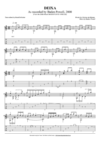 Baden Powell Deixa score for Acoustic Guitar