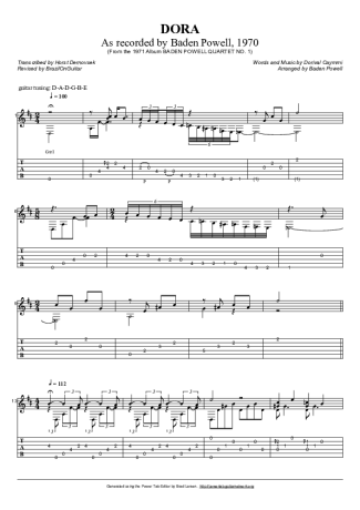 Baden Powell  score for Acoustic Guitar