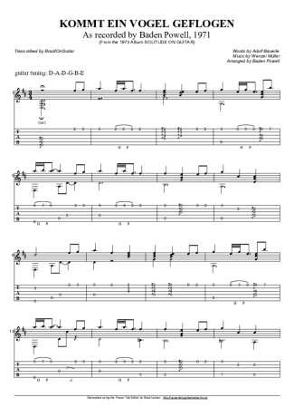Baden Powell Ein Vogel Geflogen score for Acoustic Guitar