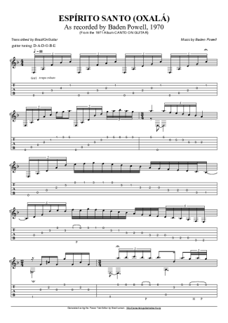 Baden Powell  score for Acoustic Guitar